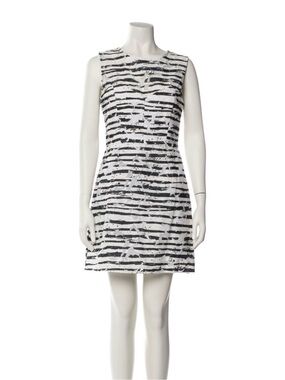 Milly Black & White Striped Printed Mini Dress